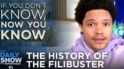 Trevor Noah in an episode of The Daily Show with the caption 