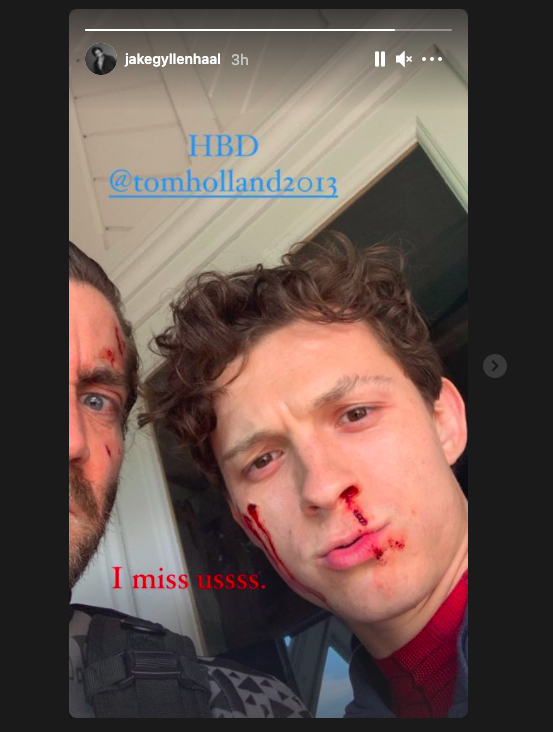 Jake Gyllenhaal's instagram for Tom Holland