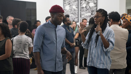 Yahya Abdul-Mateen II and director Nia DaCosta on the set of Candyman.