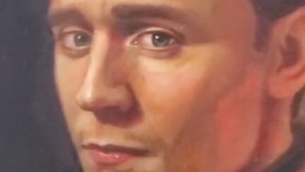 Painting of Tom Hiddleston.
