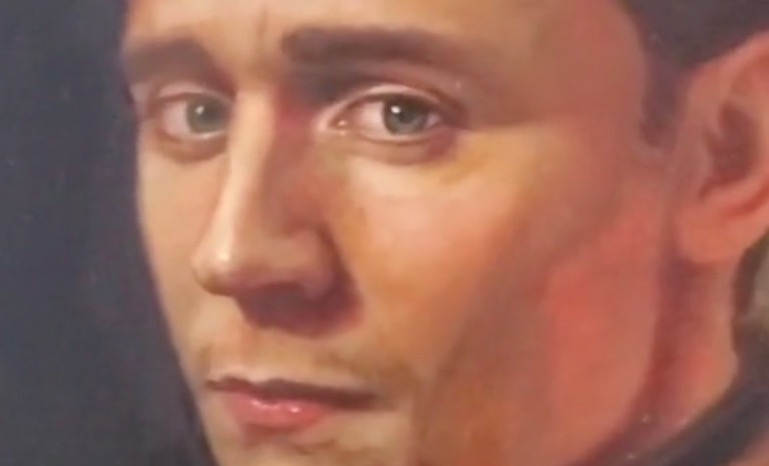 Painting of Tom Hiddleston.