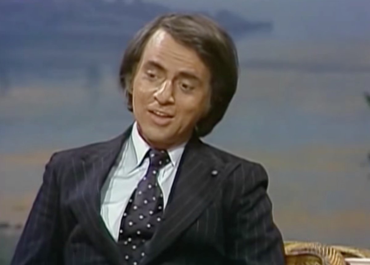 Carl Sagan appearing on The Tonight Show Starring Johnny Carson.