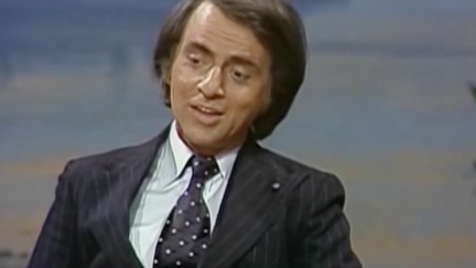 Carl Sagan appearing on The Tonight Show Starring Johnny Carson.