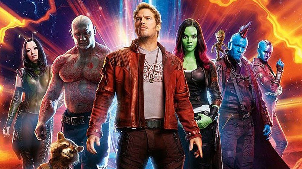 Cast promotion picture of the Guardians of the Galaxy 2