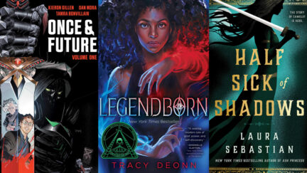 A collage of recent King Arthur retellings and adaptations. Books covers of 