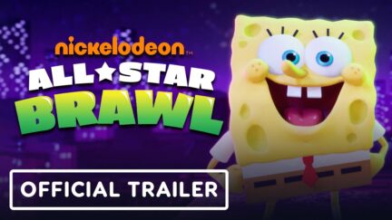 Spongebob Squarepants title screen for Nickelodeon All Star Brawl.