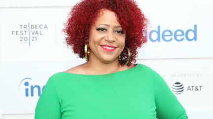 Nikole Hannah-Jones on a red carpet for a Tribeca Festival premiere