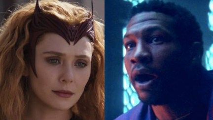 Scarlet Witch and Kang/He Who Remains in the WandaVision and Loki finales.