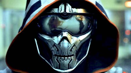 The villain Taskmaster's mask in 'Black Widow'