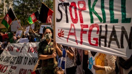 A protest against the Taliban takeover of Afghanistan in Athens, Greence