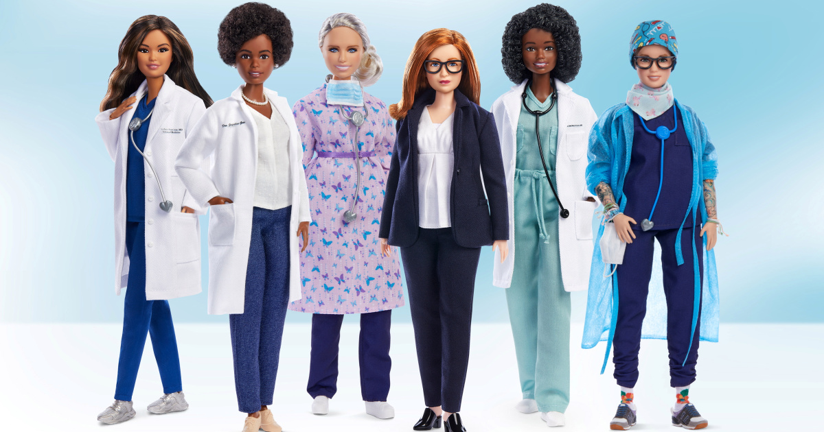 New Barbies honor six women in health care who have been on the front lines in the fight against COVID-19.