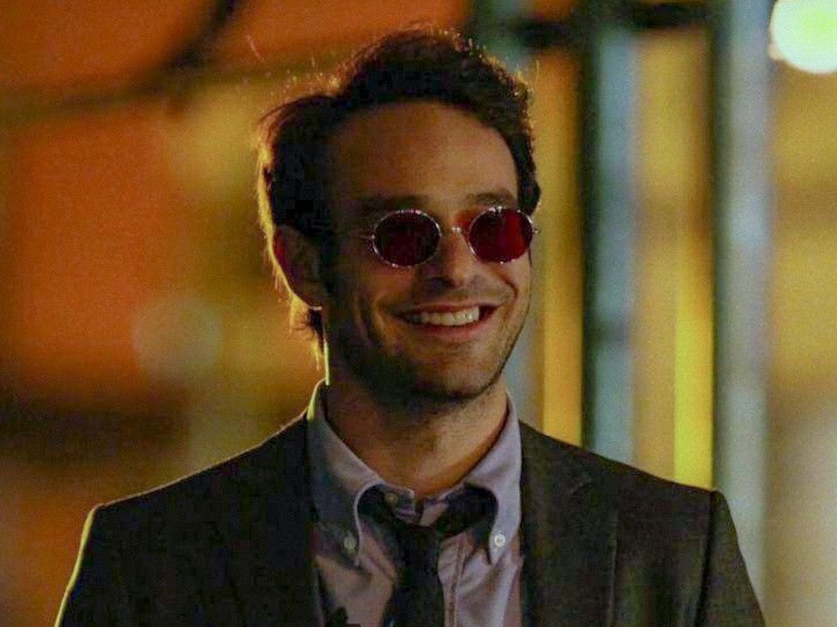 Charlie Cox smiles as Matt Murdock on Netflix