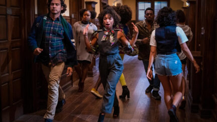 Scene from Dear White People Volume 4. Students in the hallway.