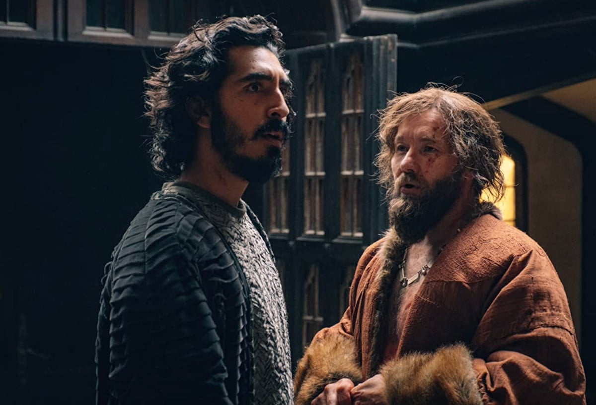 Joel Edgerton and Dev Patel in The Green Knight (2021) just about to be bros