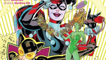 Gotham City Sirens comic book cover featuring Harley Quinn, Poison Ivy, and Catwoman.