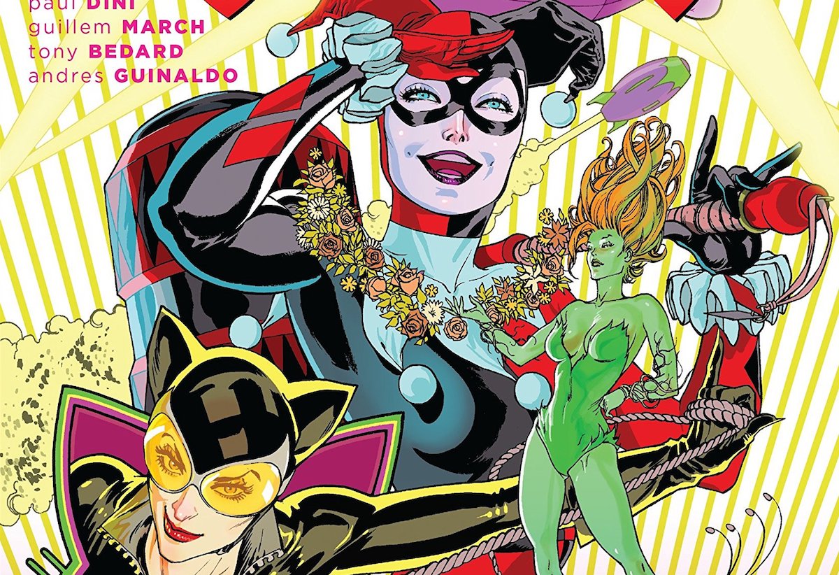 Gotham City Sirens comic book cover featuring Harley Quinn, Poison Ivy, and Catwoman.