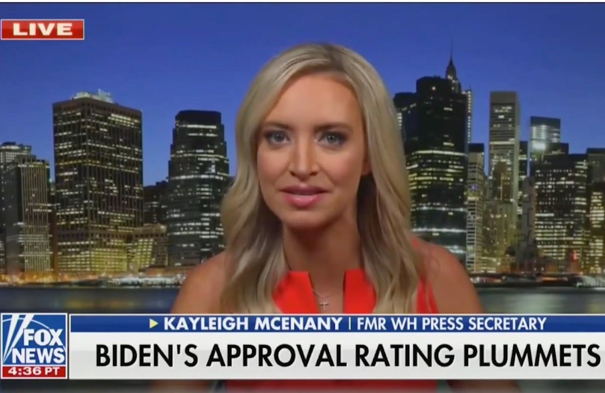 Kayleigh McEnany appears on Fox News to talk about Joe Biden's polling numbers.