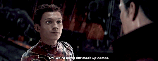 Peter Parker made up names gif