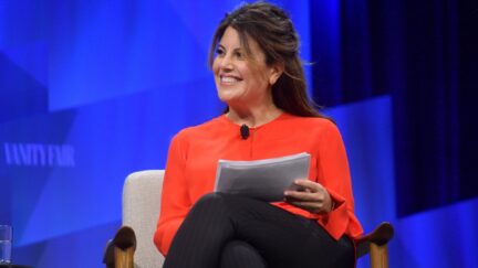 BEVERLY HILLS, CALIFORNIA - OCTOBER 22: Contributing Editor at Vanity Fair, Monica Lewinsky speaks onstage during 'Talkin' About Our Generation: The Power of Recent History' at Vanity Fair's 6th Annual New Establishment Summit at Wallis Annenberg Center for the Performing Arts on October 22, 2019 in Beverly Hills, California. (Photo by Matt Winkelmeyer/Getty Images for Vanity Fair)