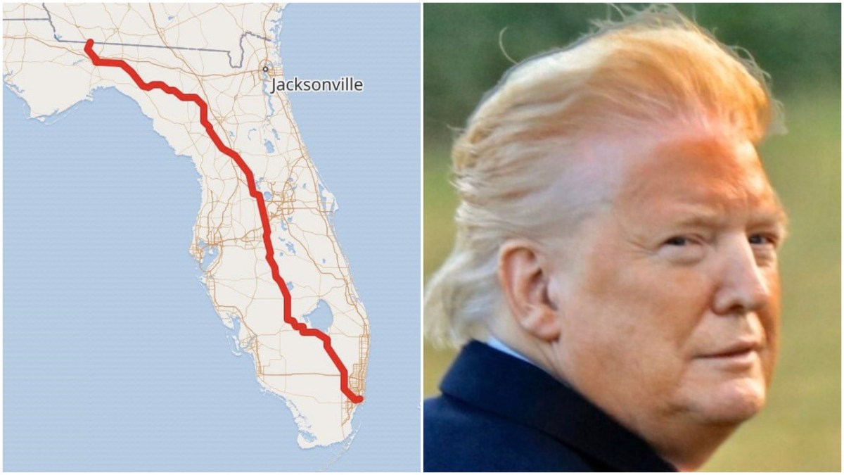 A map of U.S. Route 27 and Donald Trump