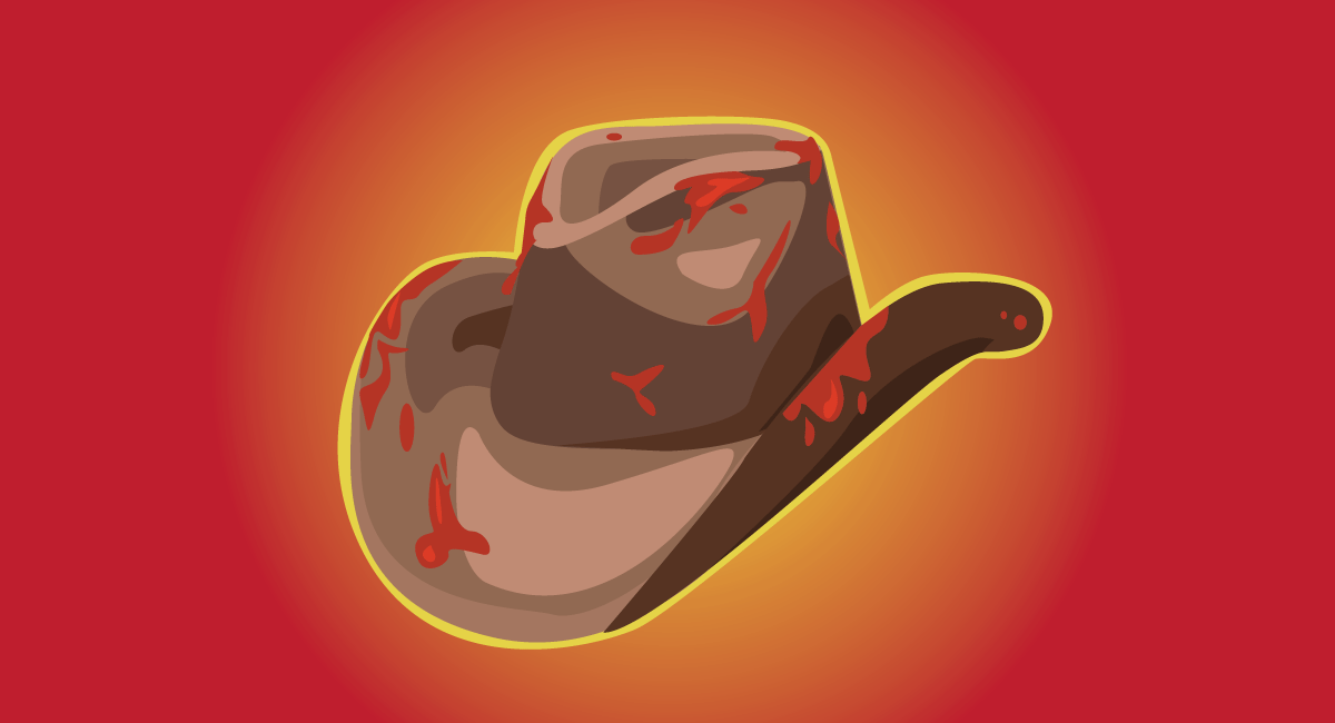 Bloodied cowboy hat representing the RWA (Romance Writers of America) controversy. (Graphic: Alyssa Shotwell)