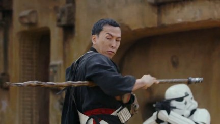 Donnie Yen as Chirrut Îmwe in Rogue One: A Star Wars Story.