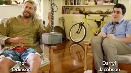 Thor and Darryl doing an interview together as roommates.