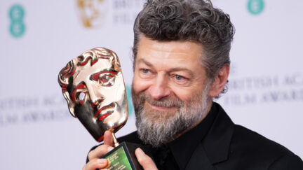 Andy Serkis with his BAFTA award