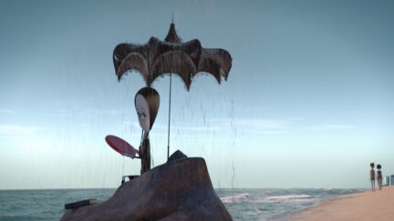 Wednesday Addams under an umbrella in The Addams Family 2