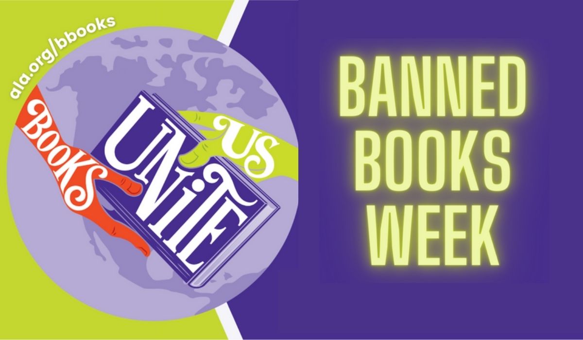 Reads "Books Unite Us: Banned Books Week." (Image: American Library Association.)