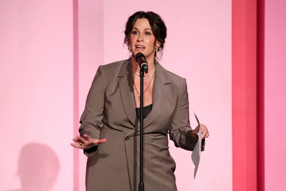 LOS ANGELES, CALIFORNIA - DECEMBER 12: Alanis Morissette accepts the Icon Award onstage during Billboard Women In Music 2019, presented by YouTube Music, on December 12, 2019 in Los Angeles, California. (Photo by Rich Fury/Getty Images for Billboard)
