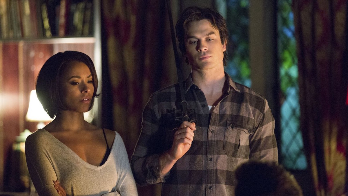 Bonnie and Damon on The CW's The Vampire Diaries.