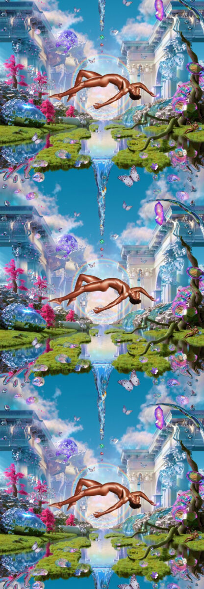 Album stack three times to show a never ending image. (Image: Columbia Records.)