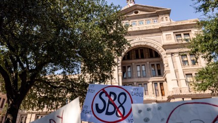 Abortion rights activists rally at the Texas State Capitol