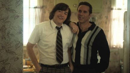 Alessandro Nivola and Michael Gandolfini in The Many Saints of Newark (2021)