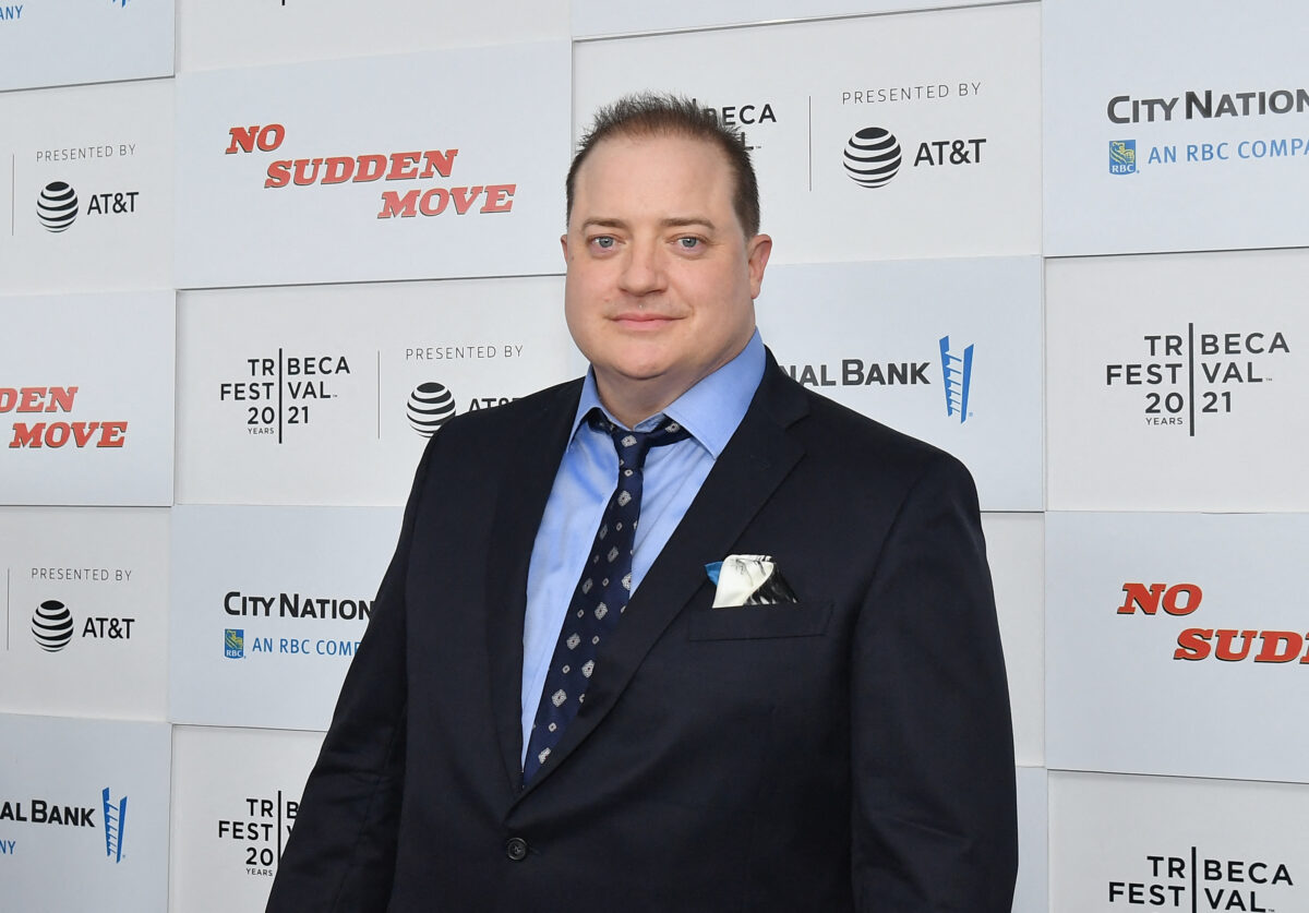 Canadian-US actor Brendan Fraser attends the premiere of "No Sudden Move" during the 2021 Tribeca Festival at Battery Park on June 18, 2021 in New York City.