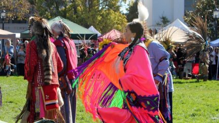 An outdoor celebration of Indigenous Peoples Day in Berkeley in 2012. (Image: Quinn Dombrowski/Flickr)