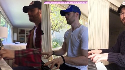 Chris Evans breaking hearts playing the piano
