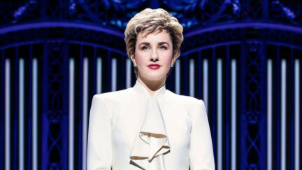 Diana staring into the crowd in Diana the Musical