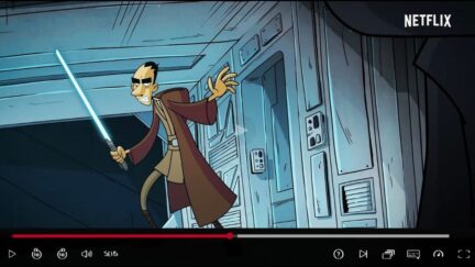 Zerocalcare character referencing Star Wars. (Image: Netflix.)