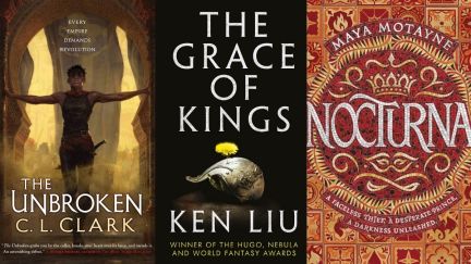 Three book covers featured in list. (Image: Orbit Books, Gallery/Saga Press, and Balzer & Bray/Harperteen.)