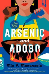 "Arsenic and Adobo" by Mia Manansala book cover. Woman cooking over big pot. (Image: Berkely Books)