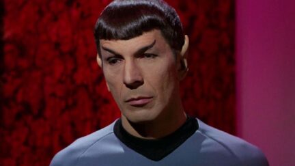 Leonard Nimoy as Spock making a sassy face
