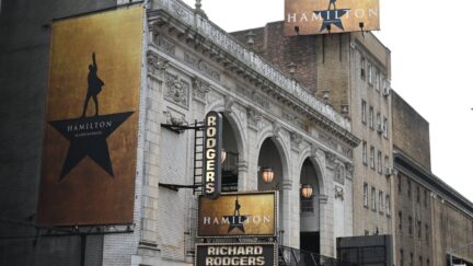 The Richard Rodgers Theatre is seen on June 6, 2019 located on 226 West 46th Street where 