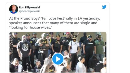 Ron Filipkowski tweets about single proud boys