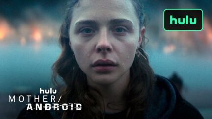 Closeup on Chloë Grace Moretz's face in the Mother/Android trailer.