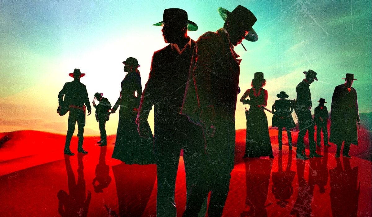 Harder they fall silhouettes of characters. (Image: Netflix.)