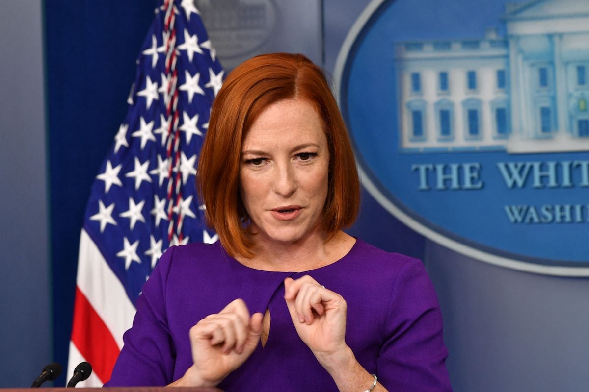 White House Press Secretary Jen Psaki speaks during the daily briefing at the White House
