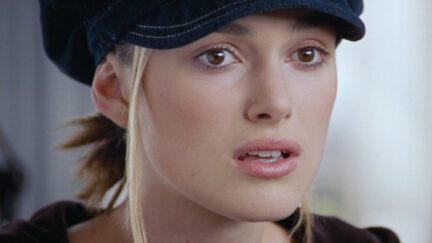 Keira Knightley in Love Actually looking shocked