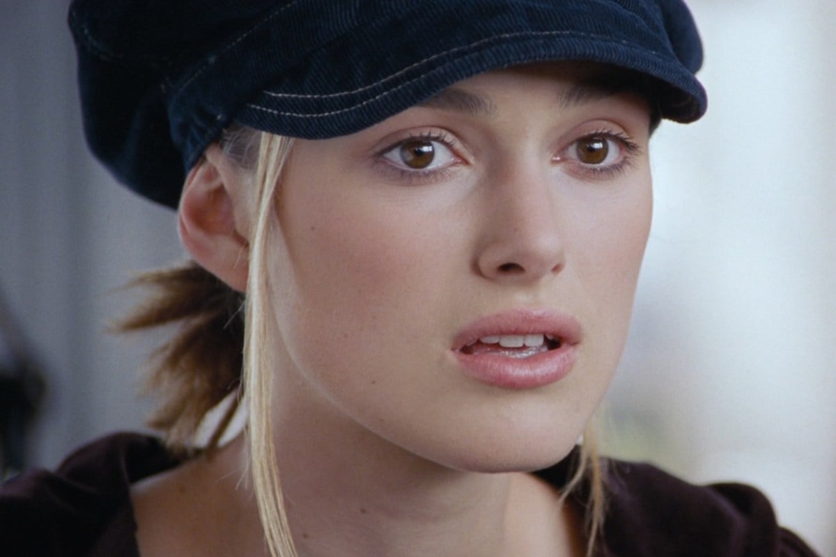 Keira Knightley in Love Actually looking shocked